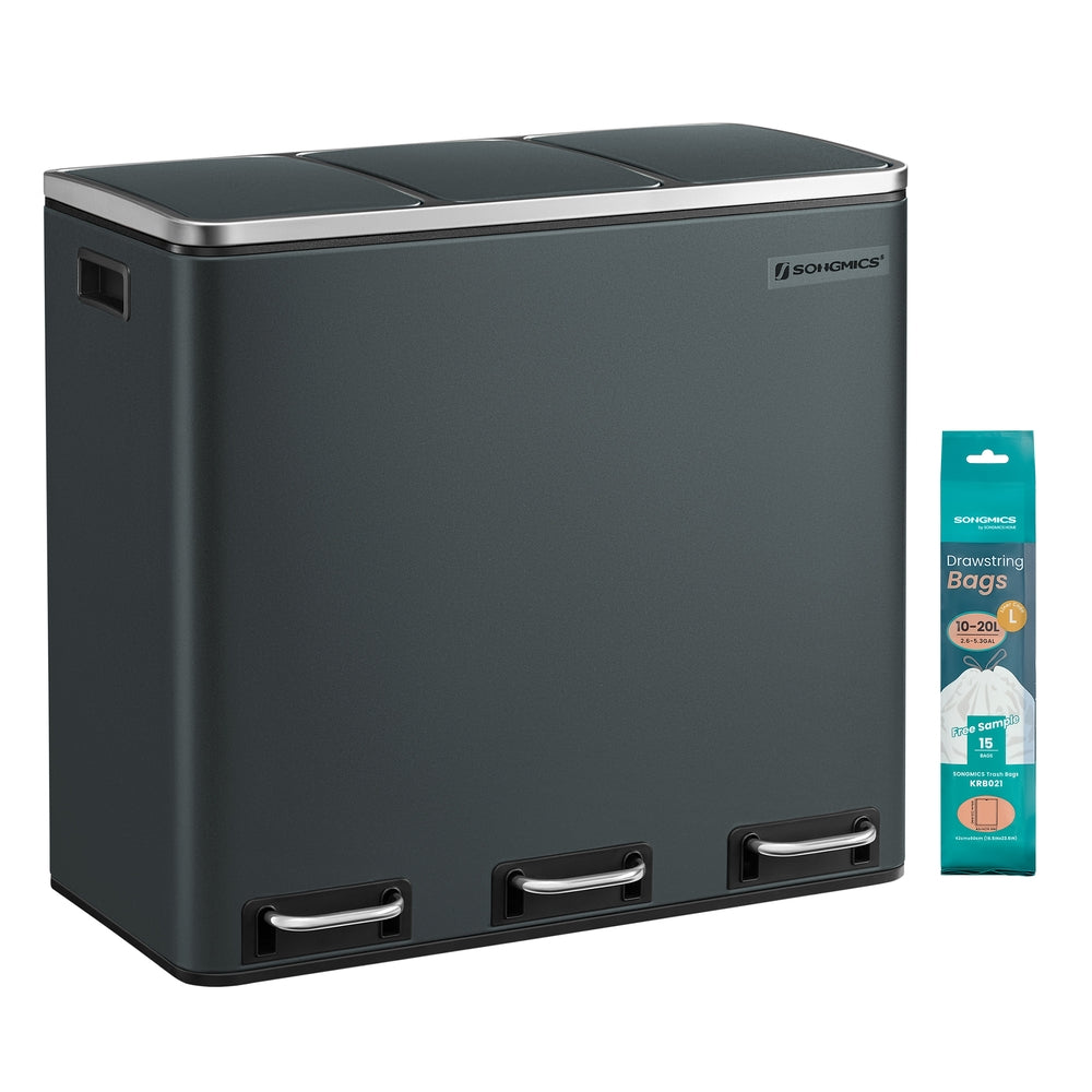 3 Compartments Dustbin | SONGMICS