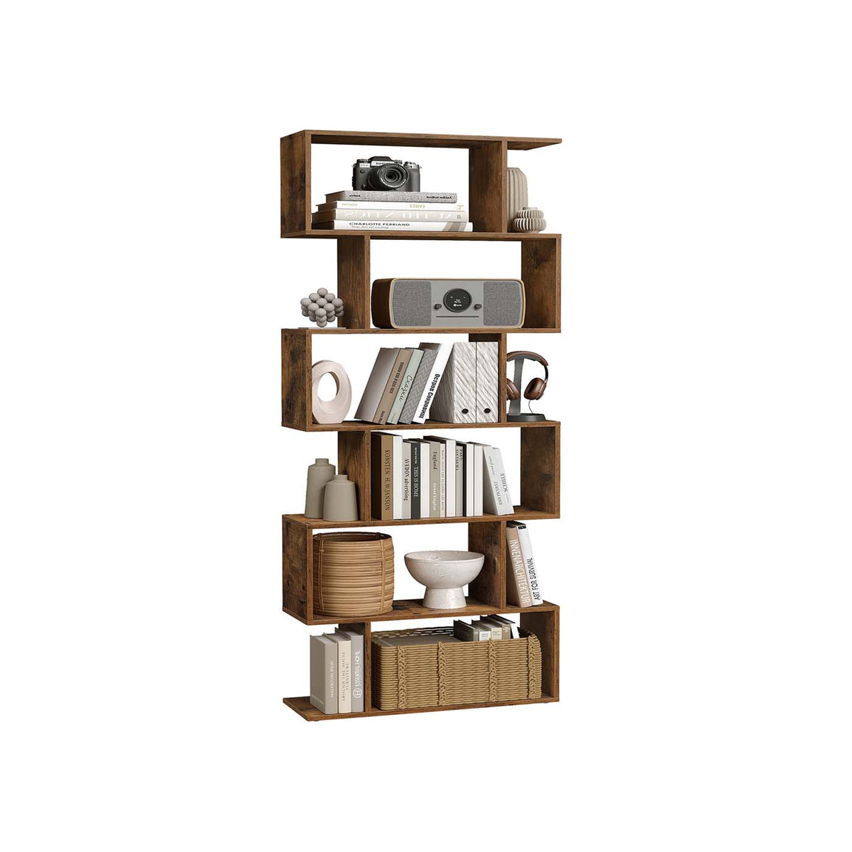 6-Tier Wooden Bookcase
