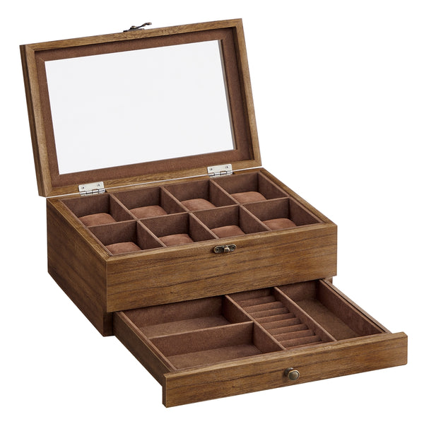 SONGMICS 2-Tier Watch Box with 8 Slots UKJOW008K01