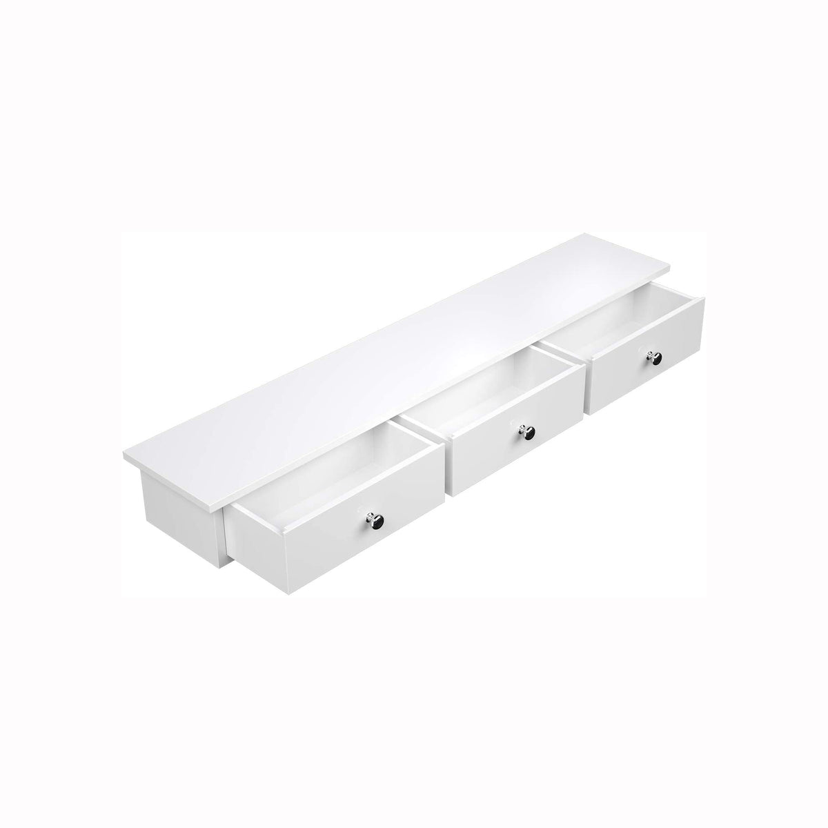 White floating shelf store with drawer