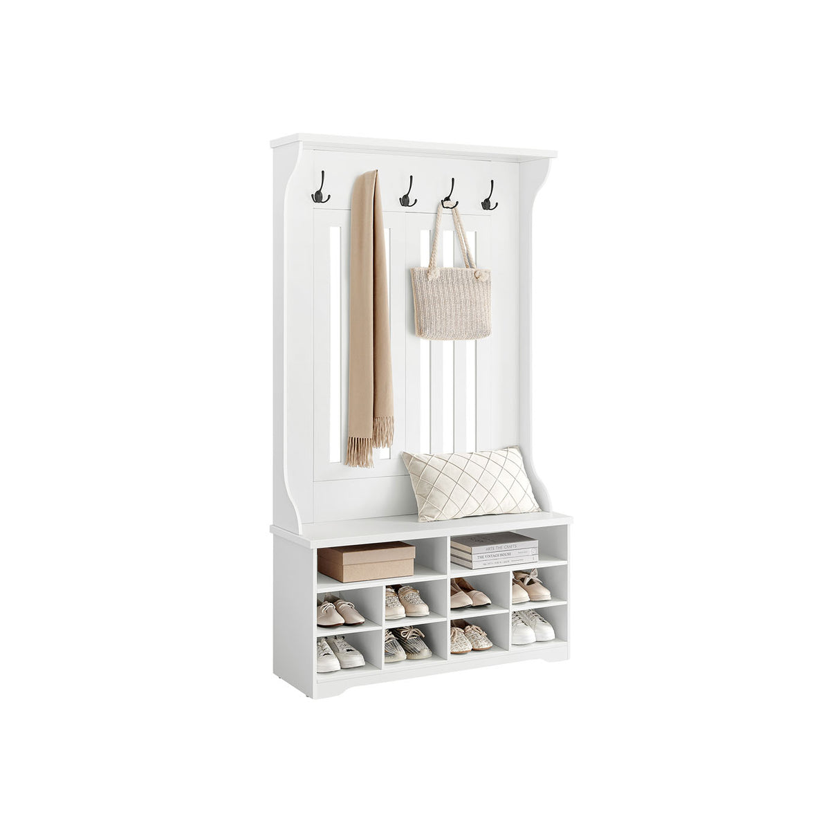 Coat Rack with Bench and Shoe Storage