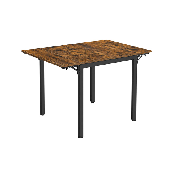 Extendable Dining Table Rustic Brown and Ink Black