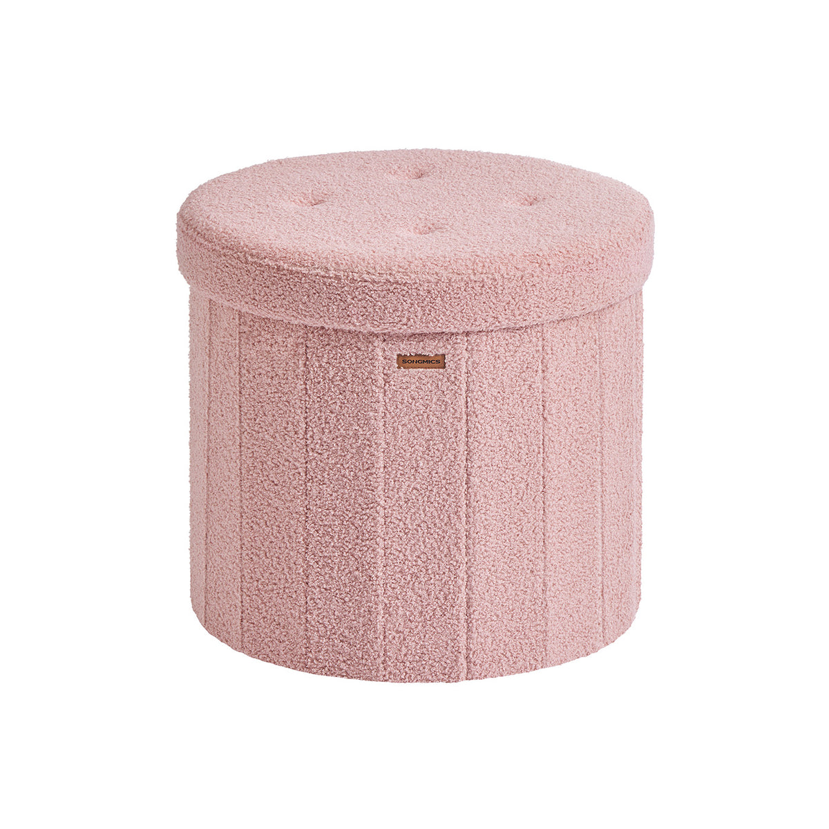 Round foldable storage ottoman stool with removable lid