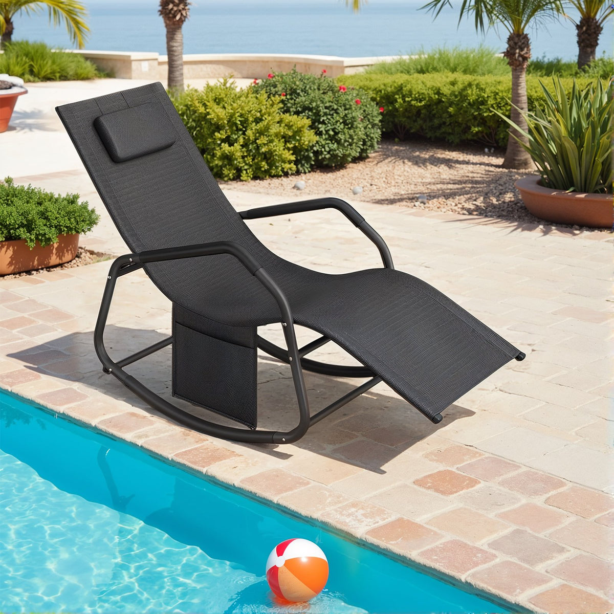 SONGMICS Outdoor Rocking Chair with Headrest | SONGMICS HOME