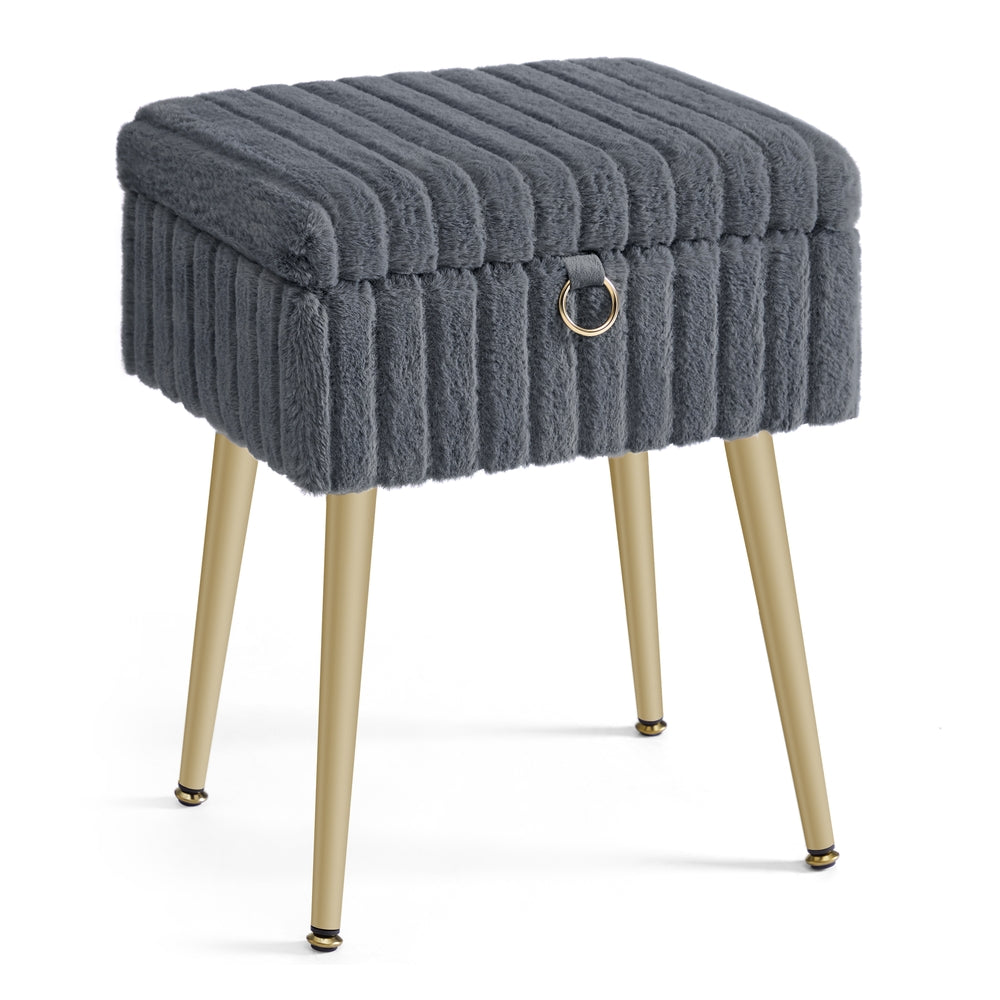 Vanity stool storage metal legs