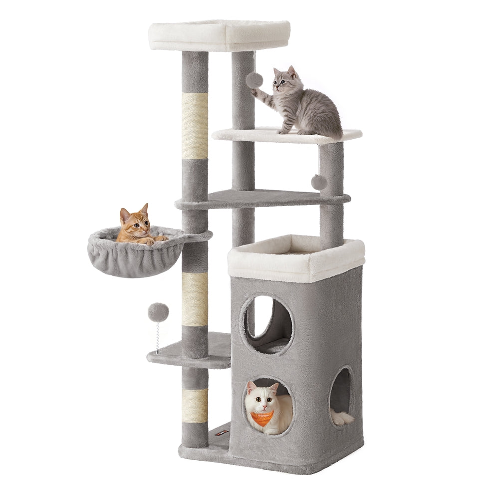 level cat tree caves basket scratching posts