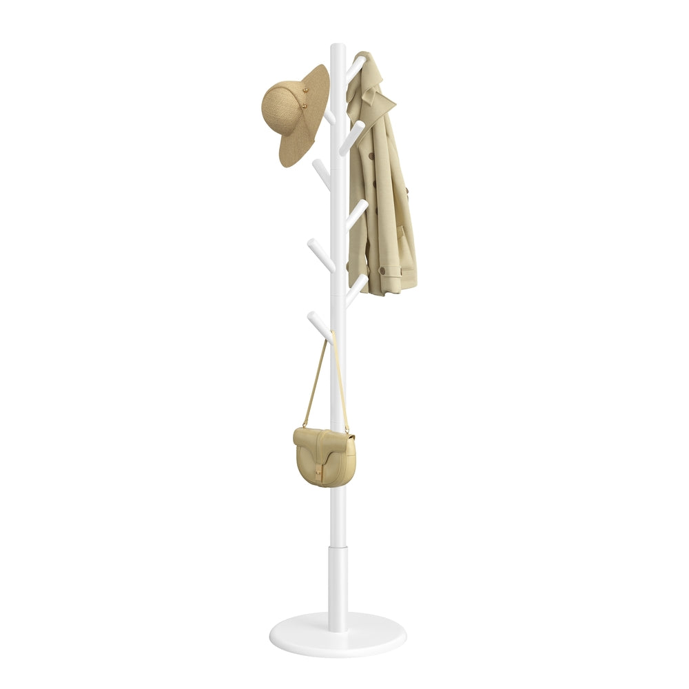Solid wood coat rack 8 hooks entryway hallway