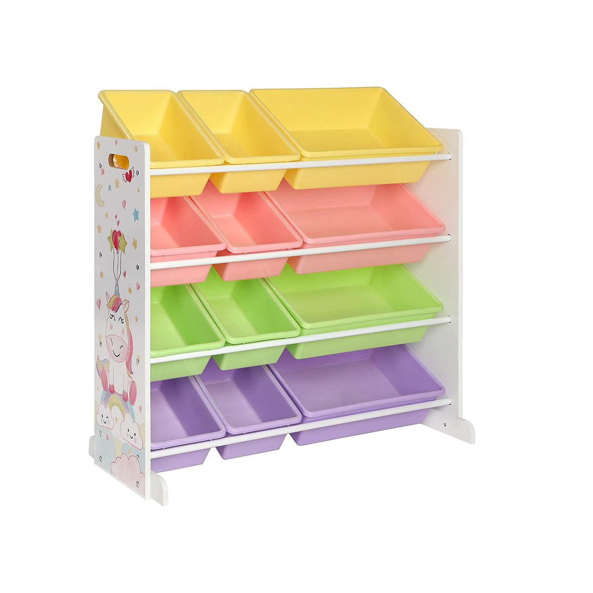 SONGMICS White Toy Storage Rack with 12 Removable Bins | SONGMICS HOME