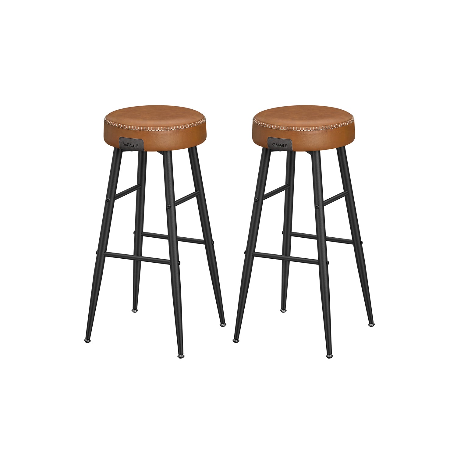  VASAGLE EKHO Collection - Bar Stools Set Of 2, Kitchen  Counter Stools, Breakfast Stools, Synthetic Leather