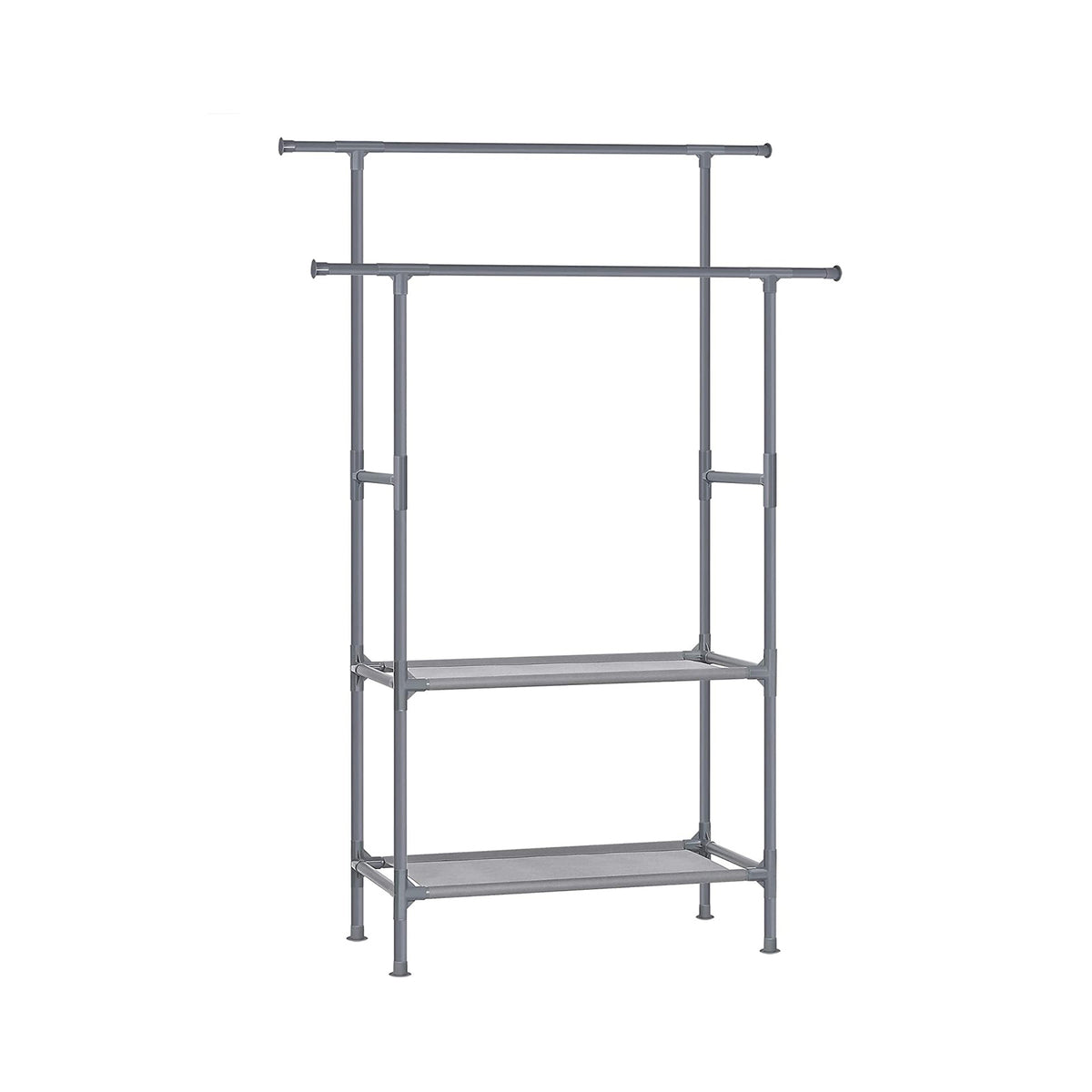 Metal Grey Rack SONGMICS Grey Metal Clothes Rack with 2 Hanging Rails | SONGMICS HOME